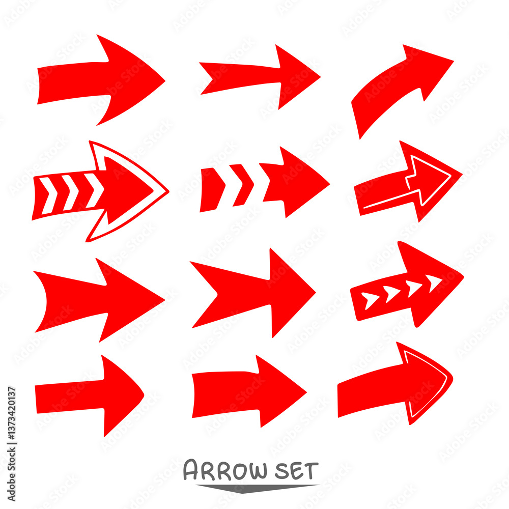 set of red arrows set of red arrows