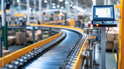 Wallpaper Mural Smart Factory Conveyor Belt System with Advanced AI Technology Torontodigital.ca