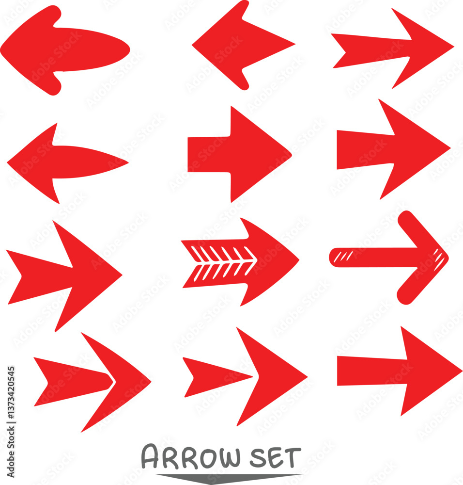 set of red arrows set of red arrows