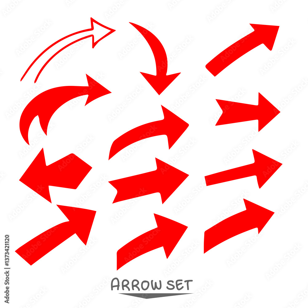 Fototapeta premium set of red arrows