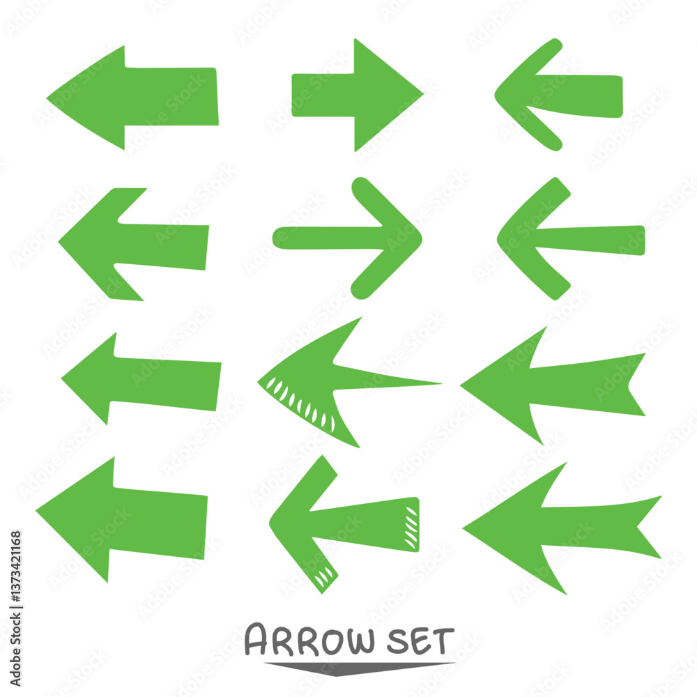 set of green arrows set of green arrows