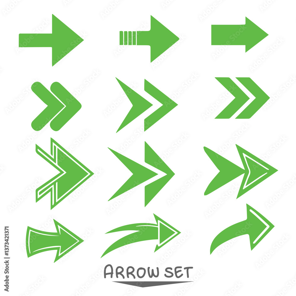 set of green arrows set of green arrows