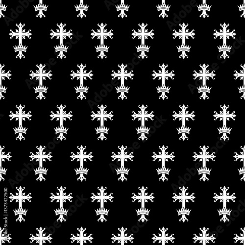 White and Black gothic cross pattern
