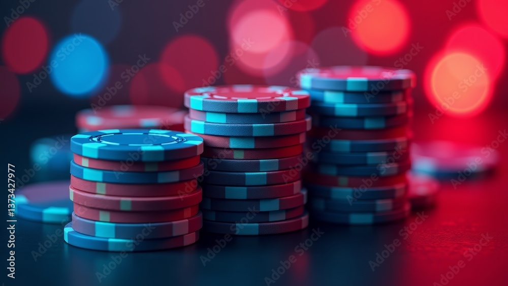 Stacks Of Poker Chips With Bokeh Stacks Of Poker Chips With Bokeh