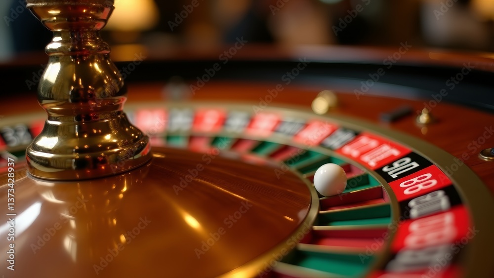 Close-Up Shot Of Roulette Wheel Close-Up Shot Of Roulette Wheel