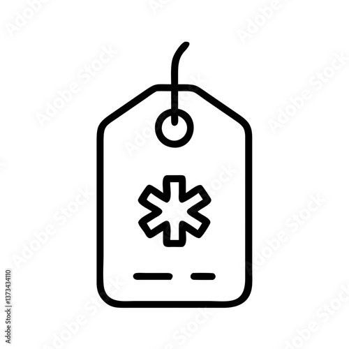 Medical triage tag icon in minimalist style  
