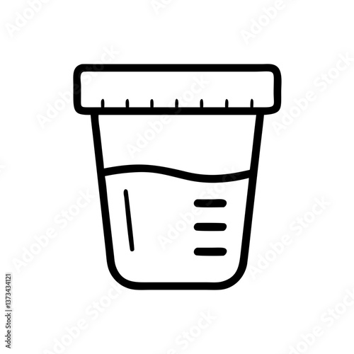 Urine Test Strip Container Icon Simple Outline Design  