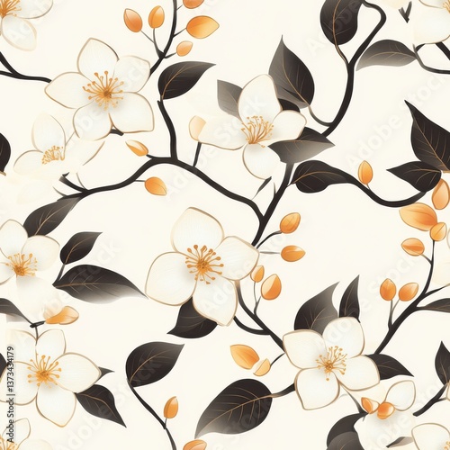 Floral pattern design home decor digital art elegant environment abstract viewpoint aesthetic concept