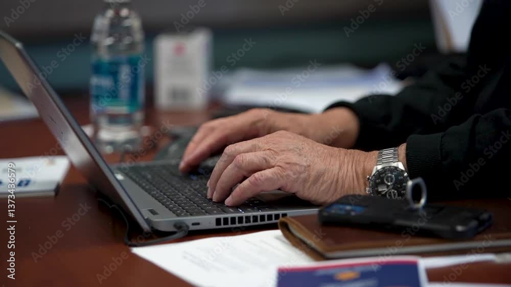 Slow Motion Close-Up of Hands Typing on Laptop Slow Motion Close-Up of Hands Typing on Laptop