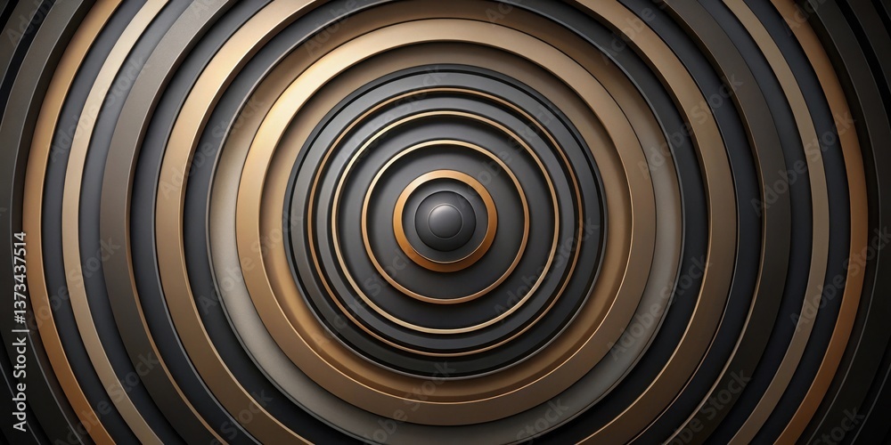 Obraz premium Abstract Concentric Circles in Elegant Dark and Gold Tones A Sophisticated Design for Modern Applications
