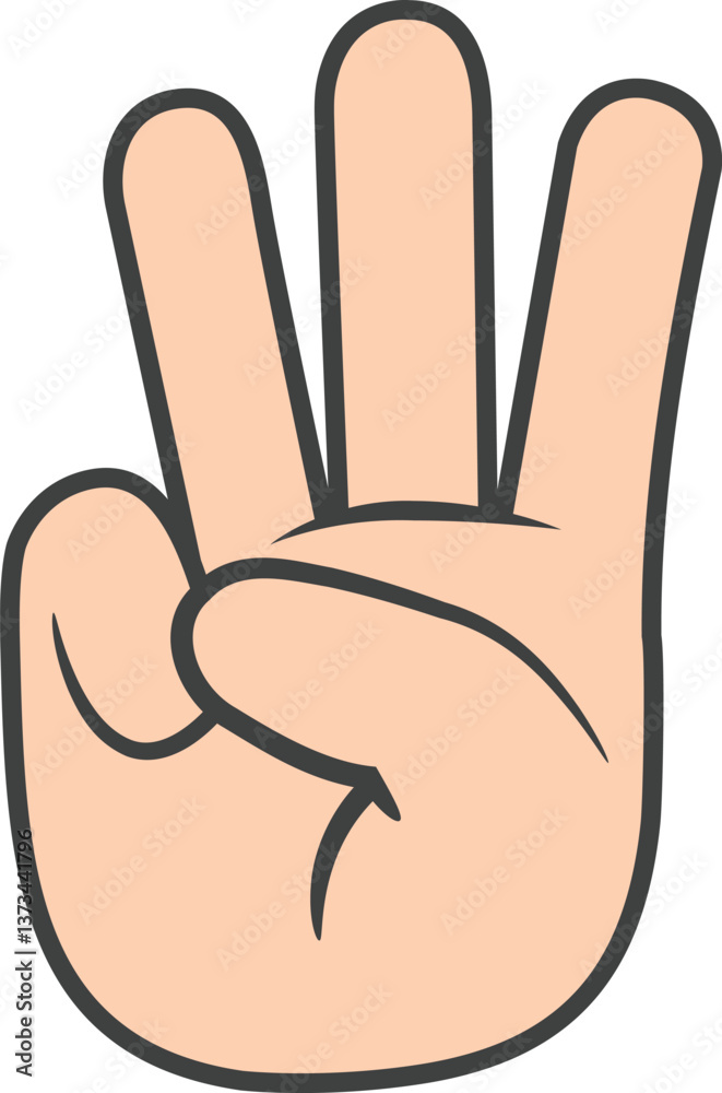 Fototapeta premium 손가락 세개를 펴고 있는 손의 모습