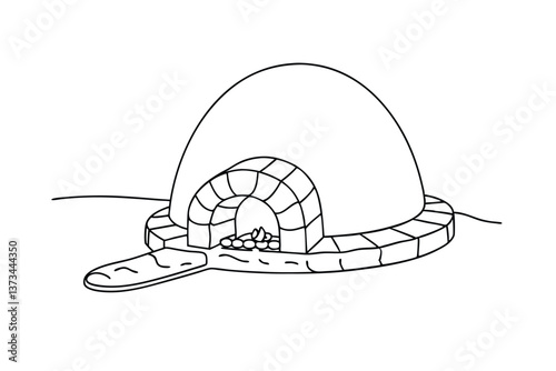 Arctic Igloo Shelter, Snow House, Brick Entrance, Winter Home
