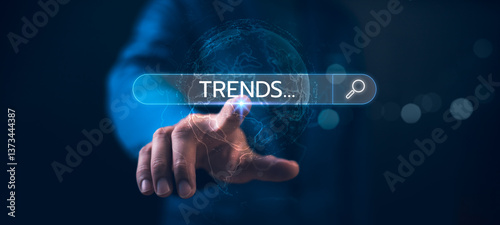 Obraz na płótnie 2025 business trend on digital world map. Data analysis. Future technological advancements. World business trend online technology. SEO business of world full modernity advanced technology w salonie