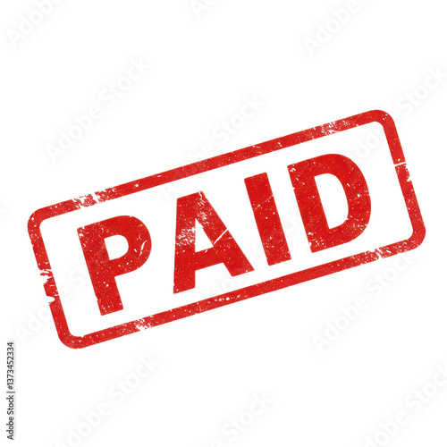 A red rubber stamp with the word paid diagonally across it on a black and white background image