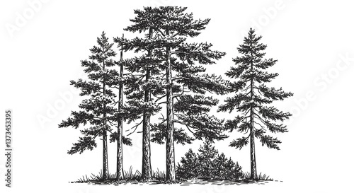 Wallpaper Mural Forest Trees Illustration Torontodigital.ca