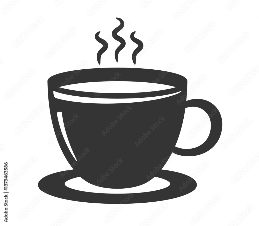 Hot coffee or tea cup with steam, vector eps10 illustration Hot coffee or tea cup with steam, vector eps10 illustration