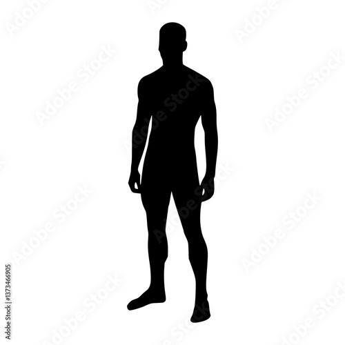 Silhouette Man Standing - Vector Graphic
