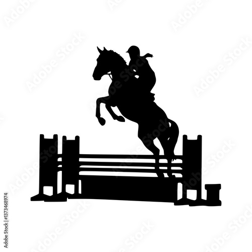 Jumping Horse Silhouette Equestrian Art