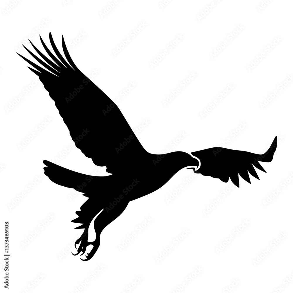 Obraz premium Silhouette Eagle Flying - Graphic Design Element