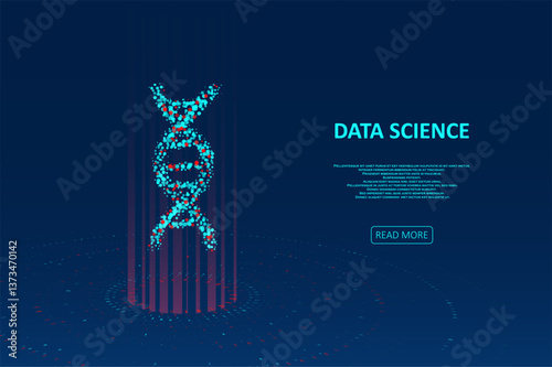 Big genomic data visualization. DNA test, genom map. Graphic concept for your design