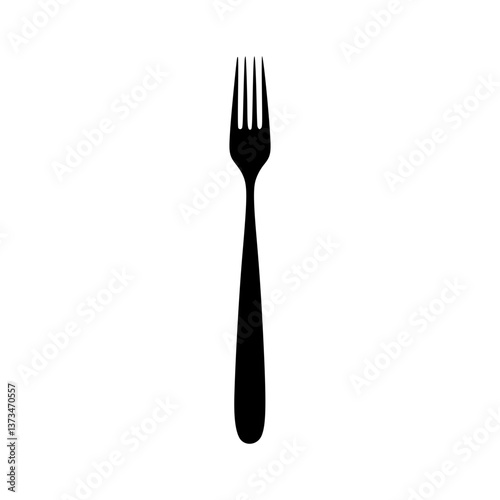 Black Fork Icon - Minimalist Design
