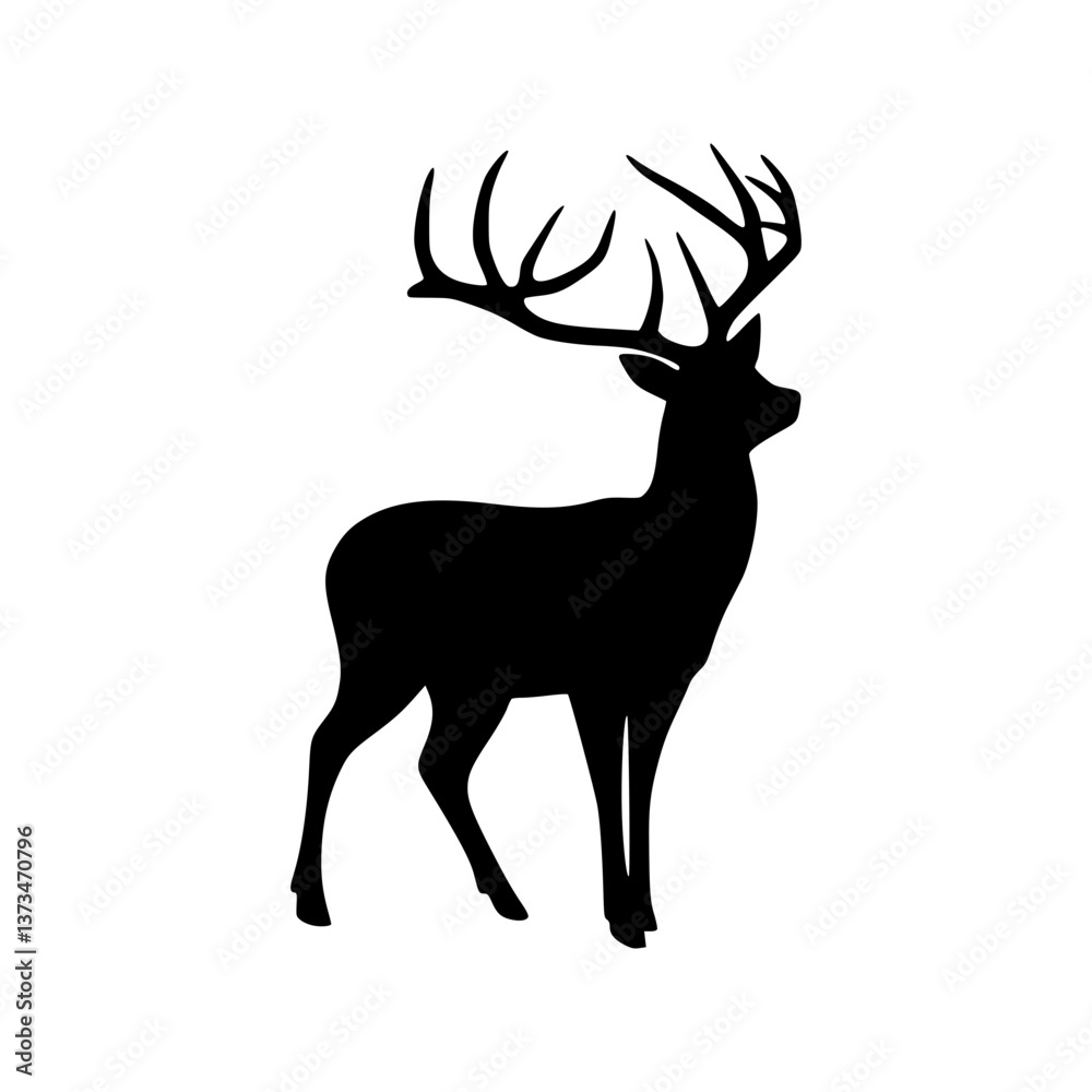 Obraz premium Elegant Deer Silhouette Vector Icon