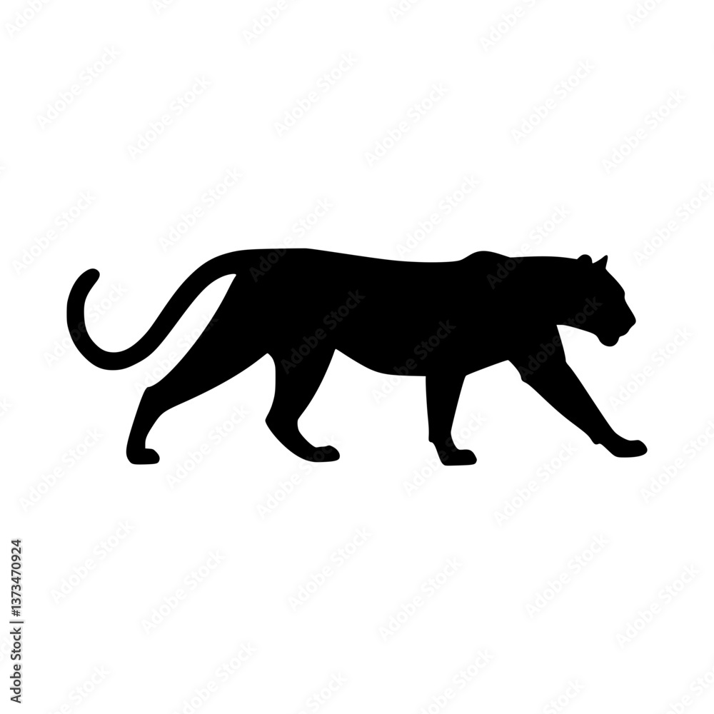 Fototapeta premium Tiger Silhouette Vector Graphic