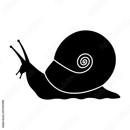 Snail Silhouette Icon - Vector Graphic