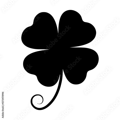Black Four Leaf Clover Silhouette