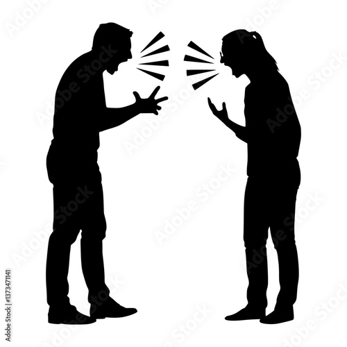 Silhouette Argument Conflict Dispute