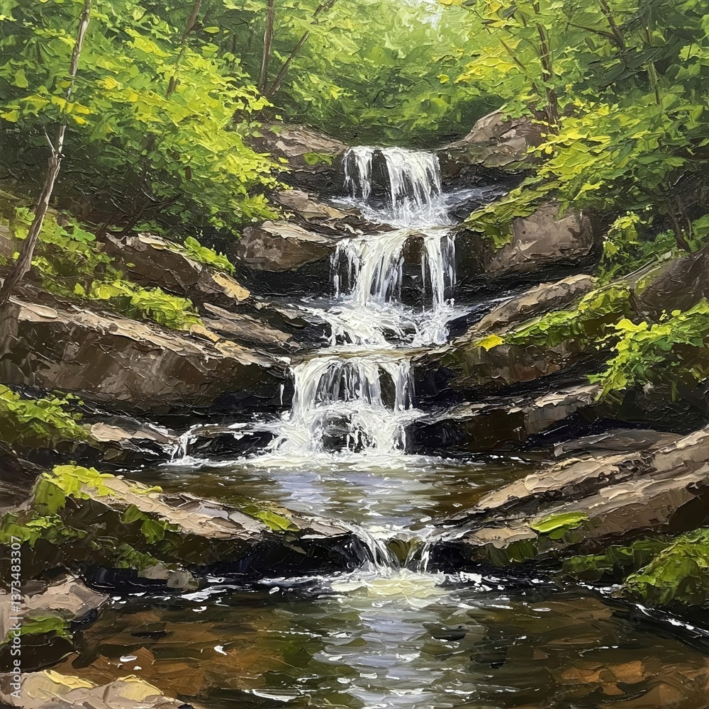 Obraz premium Waterfall in the woods