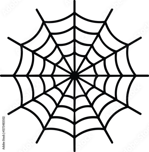 Halloween Spider Web Vector – Spooky Line Art Illustration