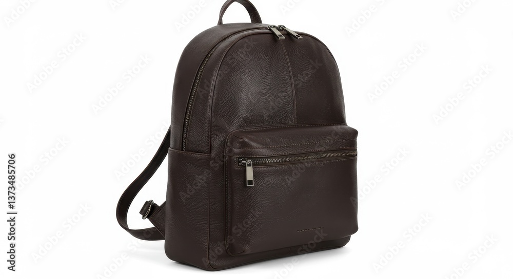 Naklejka premium Brown Leather Backpack