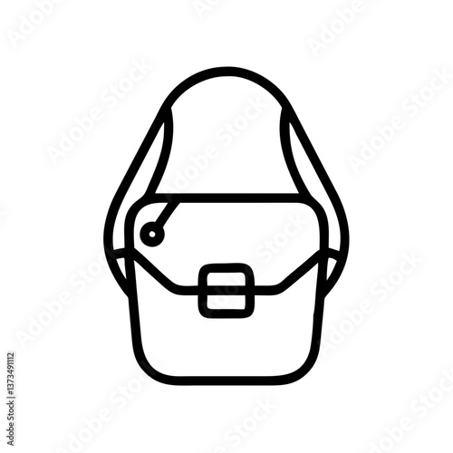Minimalist crossbody bag icon in line art style  