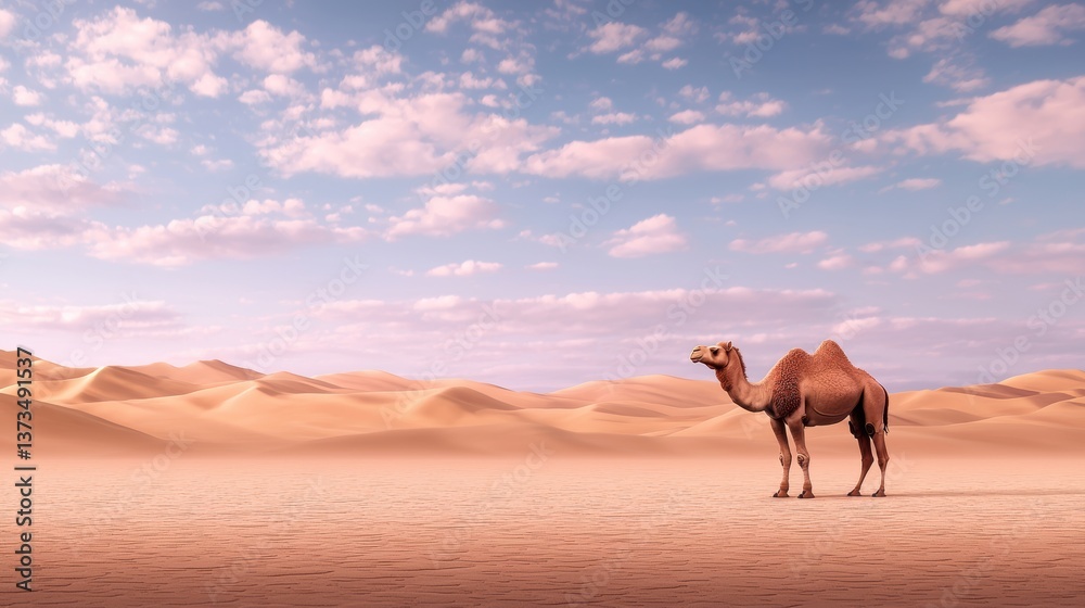 Camel A majestic camel standing in the desert with golden sand dunes stretching into the distance. Camel A majestic camel standing in the desert with golden sand dunes stretching into the distance.
