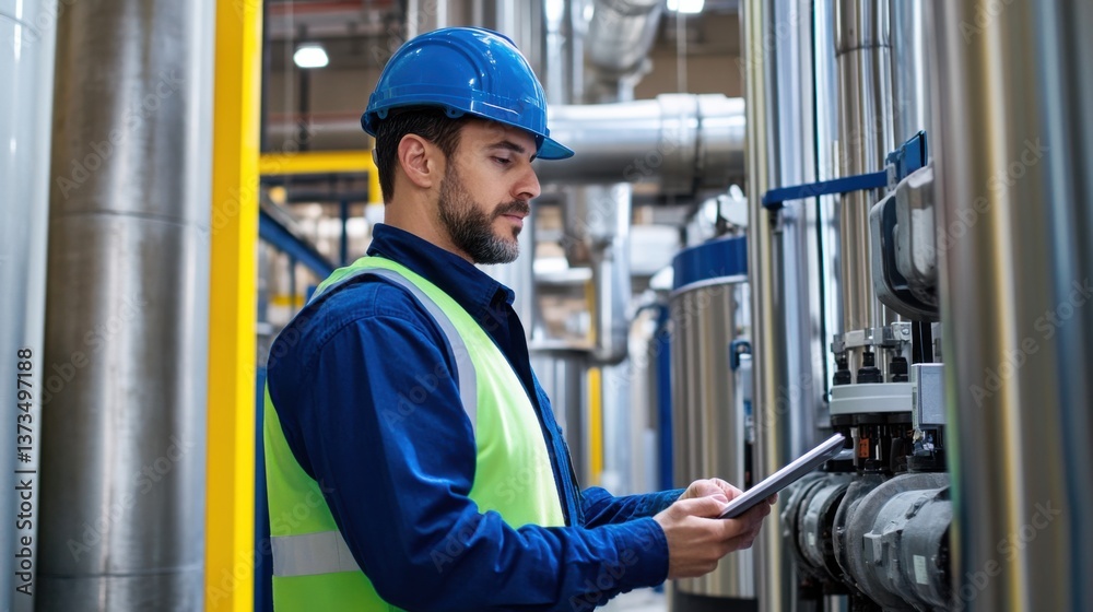 Renewable energy engineer designing geothermal energy systems for residential use, residential area with geothermal installations, Geothermal Energy style Renewable energy engineer designing geothermal energy systems for residential use, residential area with geothermal installations, Geothermal Energy style
