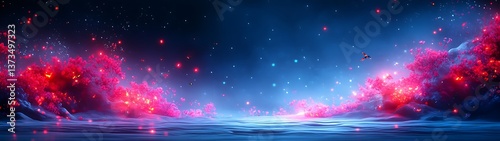 Neon Night Fantasy Landscape