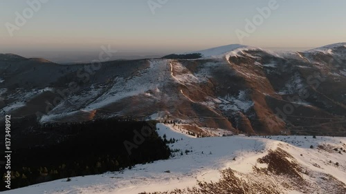 Wallpaper Mural Explore the tranquil beauty of Pyrenees mountains at sunrise with aerial drone footage, golden hues. Torontodigital.ca