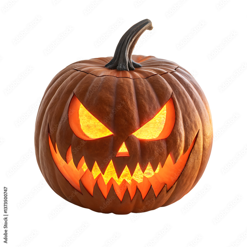 Fototapeta premium Title: Halloween Pumpkin isolated on transparent background