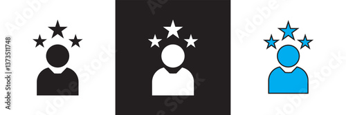 Self improvement icon. Clean and minimalist icon. Vector illustration. isolated on white and black background. EPS 10