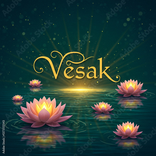 Magical Vesak Night Scene w...