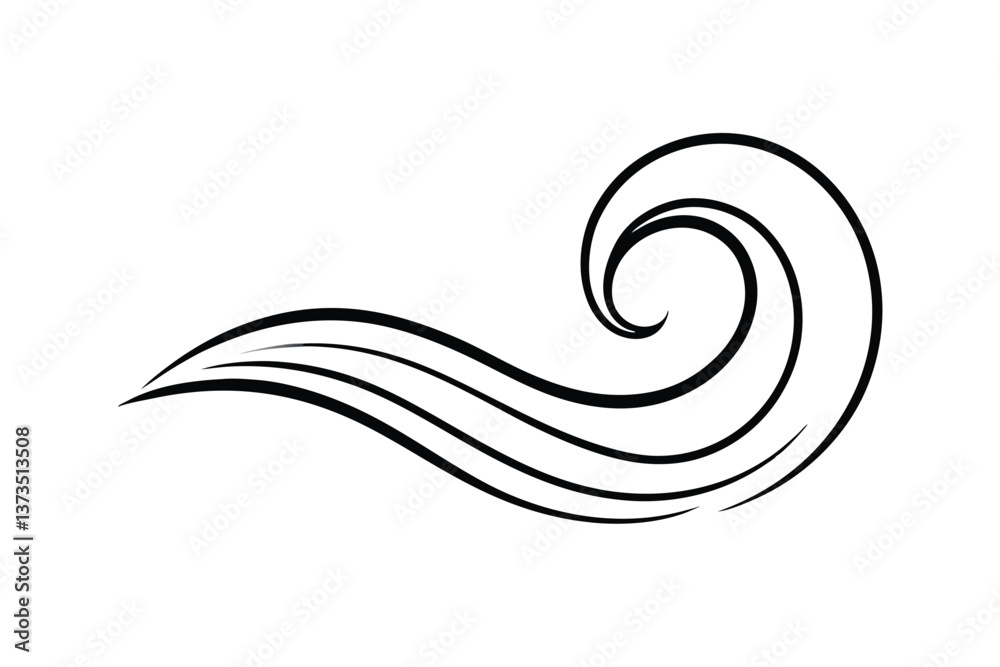 Abstract Swirling Ocean Wave Lines Curl Design Graphic Art Abstract Swirling Ocean Wave Lines Curl Design Graphic Art
