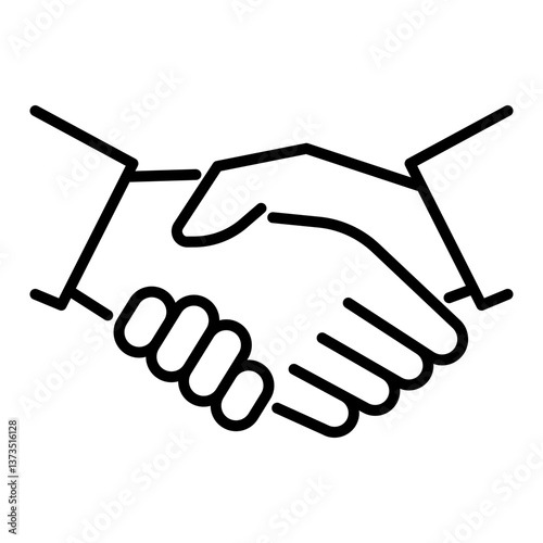 Handshaking icon, representing business partnership, financial growth, investment success, and economic collaboration
