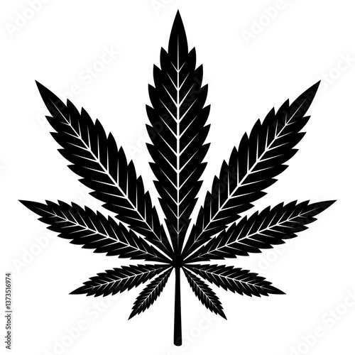 Silhouette of Cannabis leaf illustration 