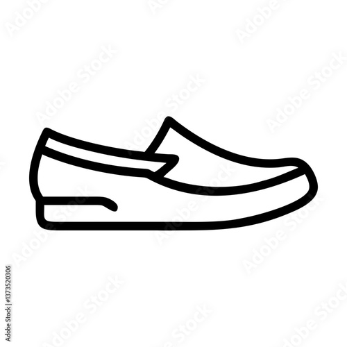 Stylish Loafers Icon in Minimalist Outline Design  