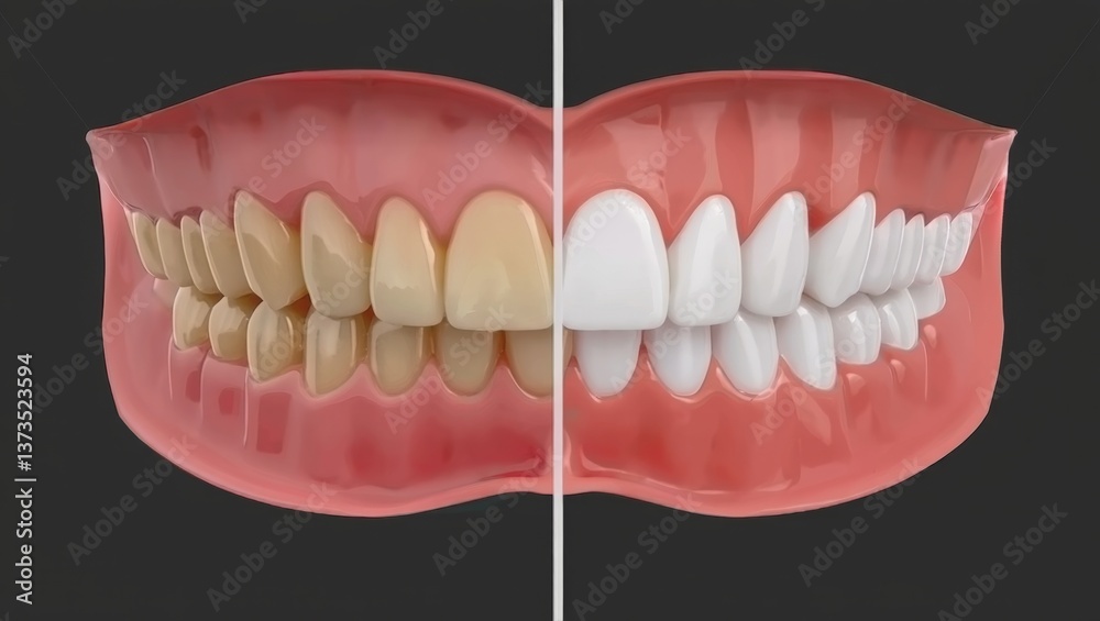 Obraz premium Teeth Whitening Before and After Comparison