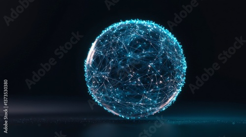 Obraz na płótnie Futuristic AI Globe Network Technology Data Connection Digital Sphere w salonie