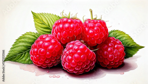 raspberry on white background