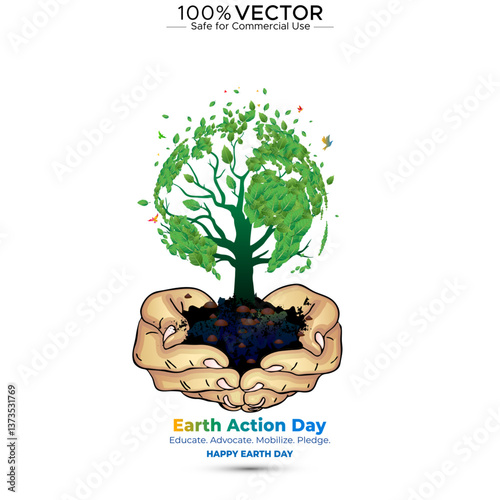 Theme Design for Earth Day and environmental Awareness.