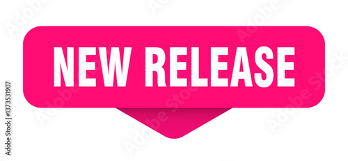 new release sticker. new release sign on transparent background